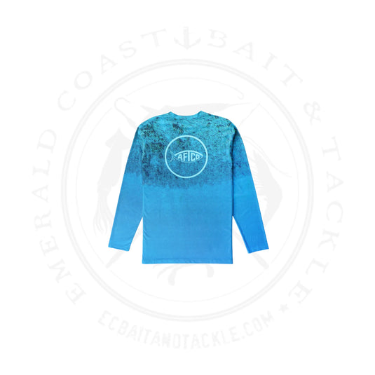 Aftco Shoreline AOP LS - Ocean Blue