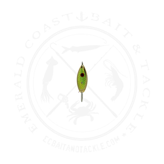 Aqua Dream 1/4 Classic Weedless Willow Spoon, 1/4 oz, Gold with Chartreuse