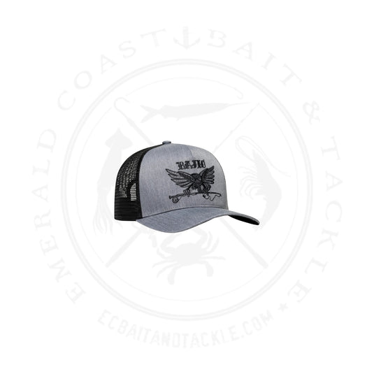 Bajio Eagle Twill Trucker Hat Grey/Black EagleTFB