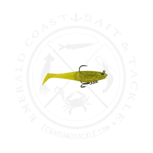 Berkley PowerBait Saltwater Pre-Rigged Cullshad Chartreuse Flash BSWPBPRCS4-CHRFL