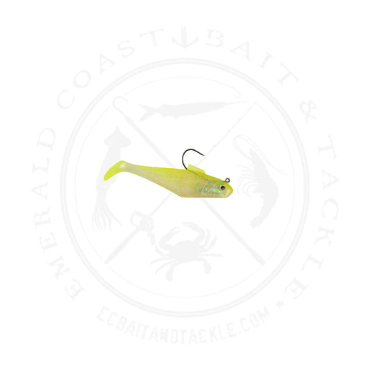Berkley PowerBait Pre-Rigged Swim Shad 2in/5cm 1/8oz 5ct Pearl Red Eye