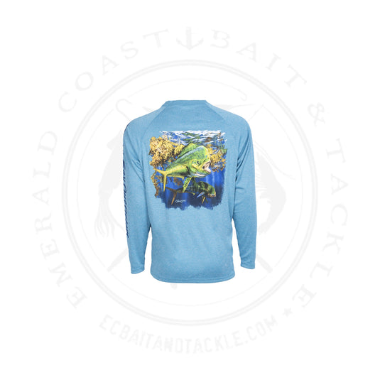Bimini Bay Hook M' LS Shirt Mahi Gulf Blue