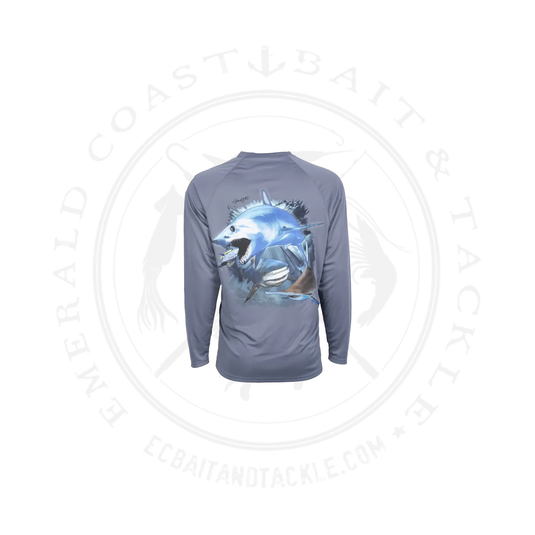Bimini Bay Hook M' LS Shirt Shark Slam Grisaille