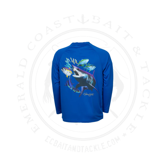 Bimini Bay Men's Hook M Blue Performance L/S Shirt Mako