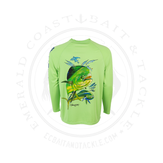 Bimini Bay Men's Hook M Performance  L/S- Lime Mahi