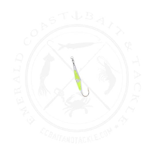 Clarkspoon Spoon Squid #0 Silver/Chartreuse flash with sz 2 ball bearing swivel