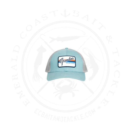 Grundens Low Pro Script Trucker - Smoke Blue/Aluminum