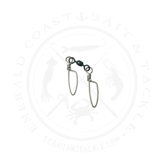 Hi-Liner Brass Crane Swivel  w/Double Tournament Snap 2pk-Matte Black