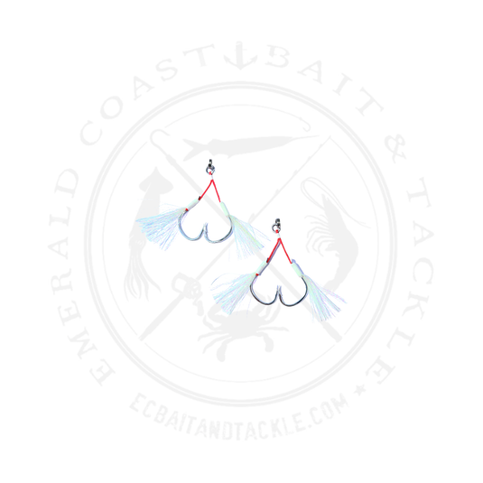 Johnny Jigs Pro Jigger Wire Core Twin Assist Hooks with Split Ring