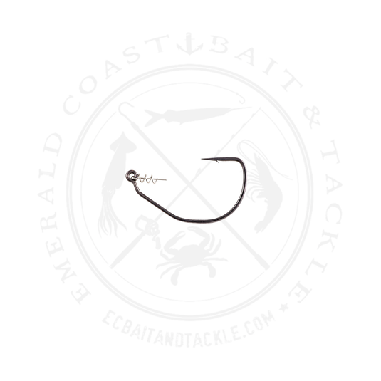 Owner 5130 Beast Soft Bait Hook with Twistlock Centering-Pin Spring, Needle Point, Forged Shank, Weedless, Black Chrome