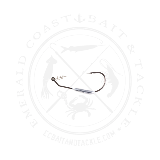 Owner 5167W TwistLock Light Weighted Soft Plastic Hook with Centering-Pin Spring, Needle Point, Black Chrome