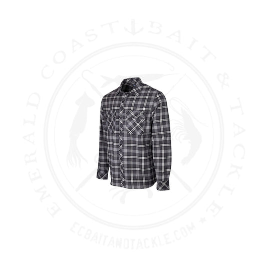 Pelagic Backlash Stretch Flannel Shirt - Blk