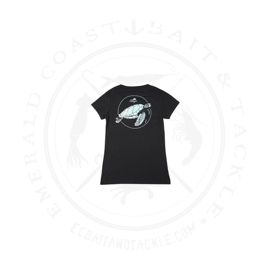 Pelagic Womens Prem V Tee - Tortuga - Black