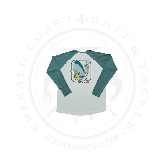 SWC Printed Clear Water Raglan L/S - Bad Perm Nimbus Cloud/Tile Blue